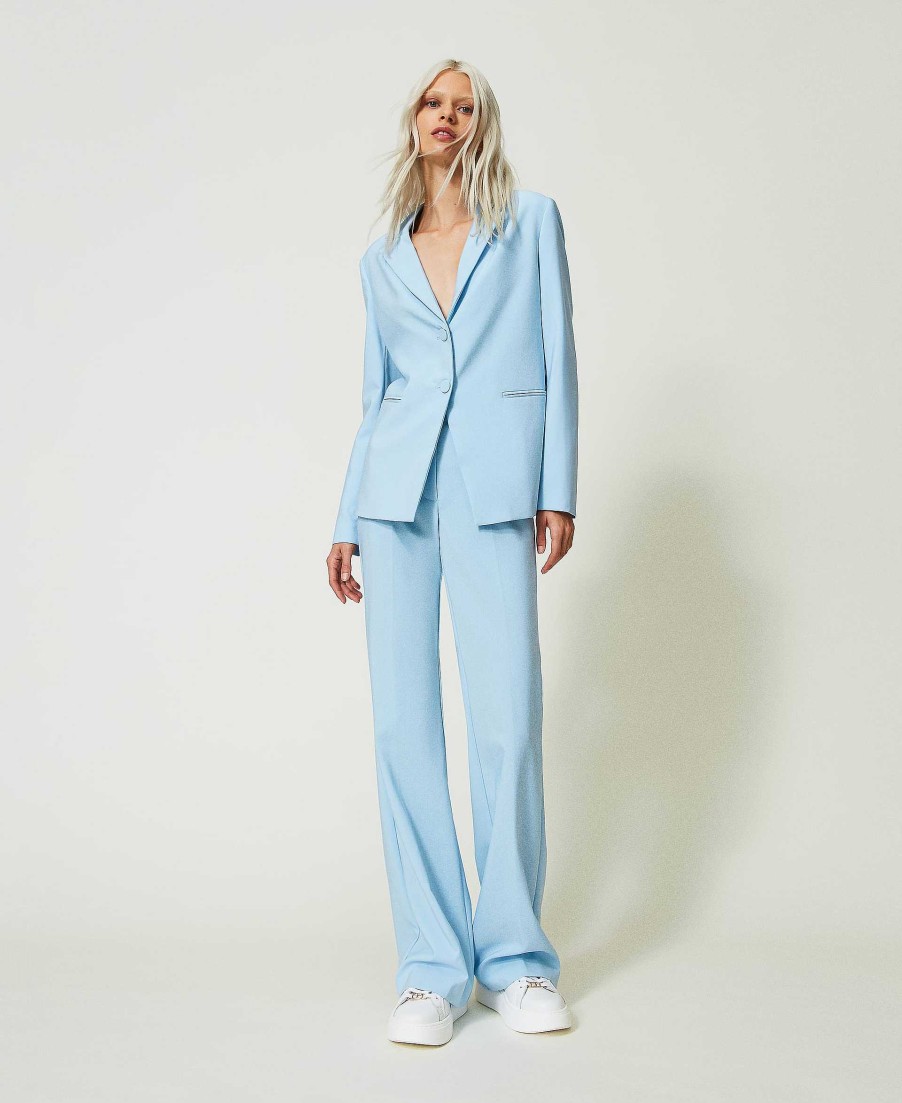 TWINSET Giacca Blazer Con Cut-Out Azzurro Best