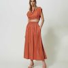 TWINSET Gonna Lunga Jacquard Con Oval T Arancio Wholesale