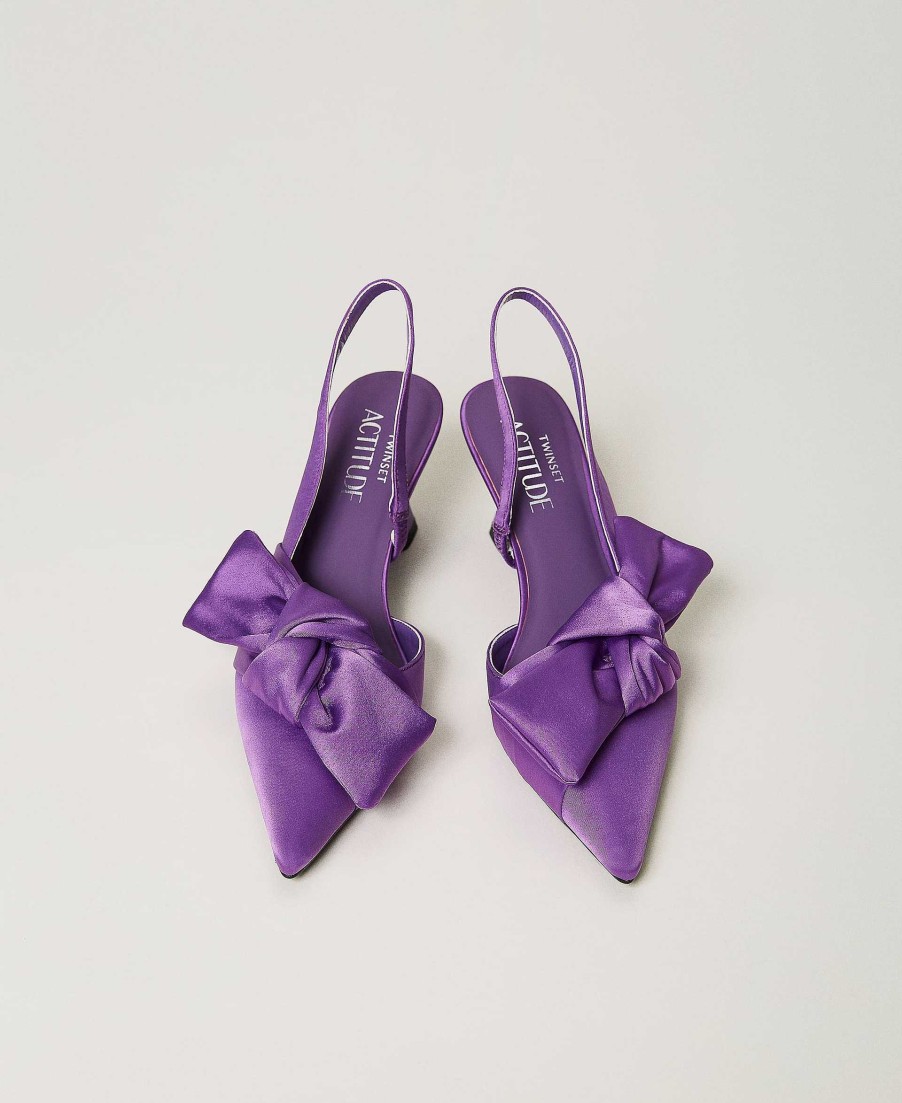 TWINSET D Collet Sling Back Con Fiocco Viola Clearance