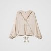 TWINSET Blusa In Raso Con Cappuccio Beige Best