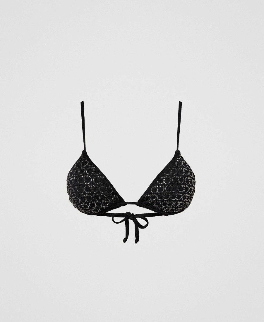 TWINSET Triangolo Da Bagno Con Strass Oval T Nero Online