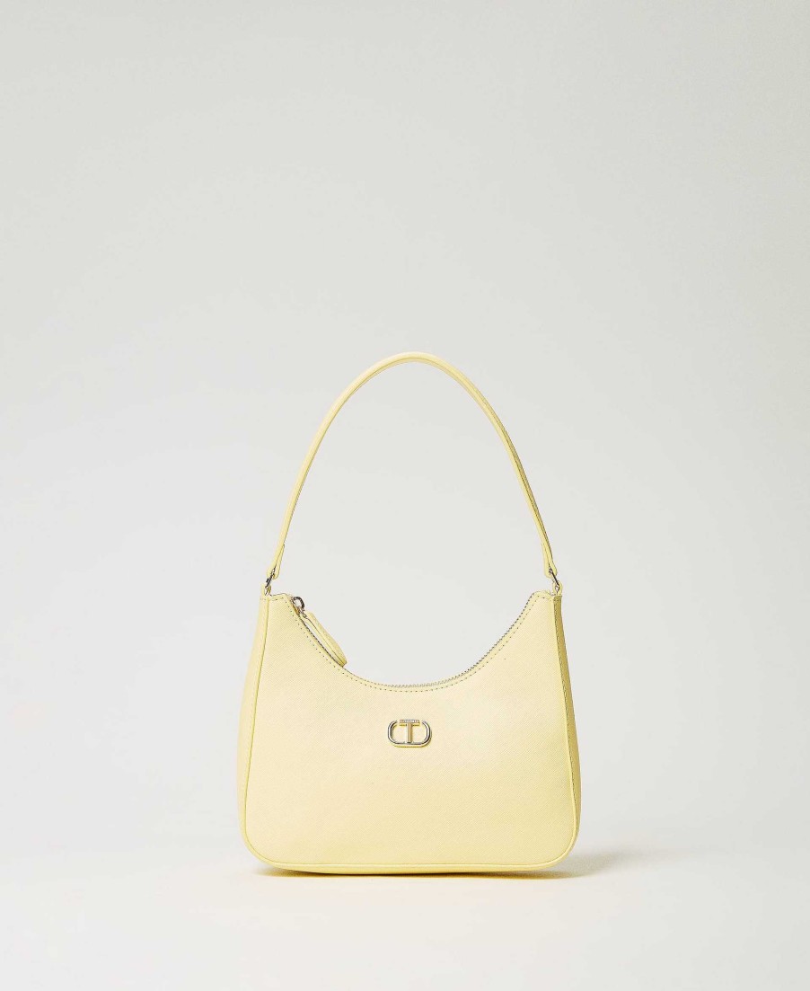 TWINSET Mini Borsa Hobo Con Oval T Giallo New