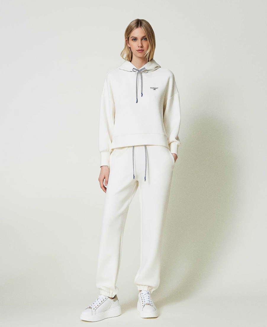 TWINSET Felpa E Joggers In Tessuto Scuba Bianco Wholesale