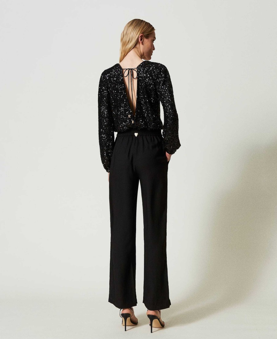 TWINSET Tuta Con Full Paillettes Nero Online