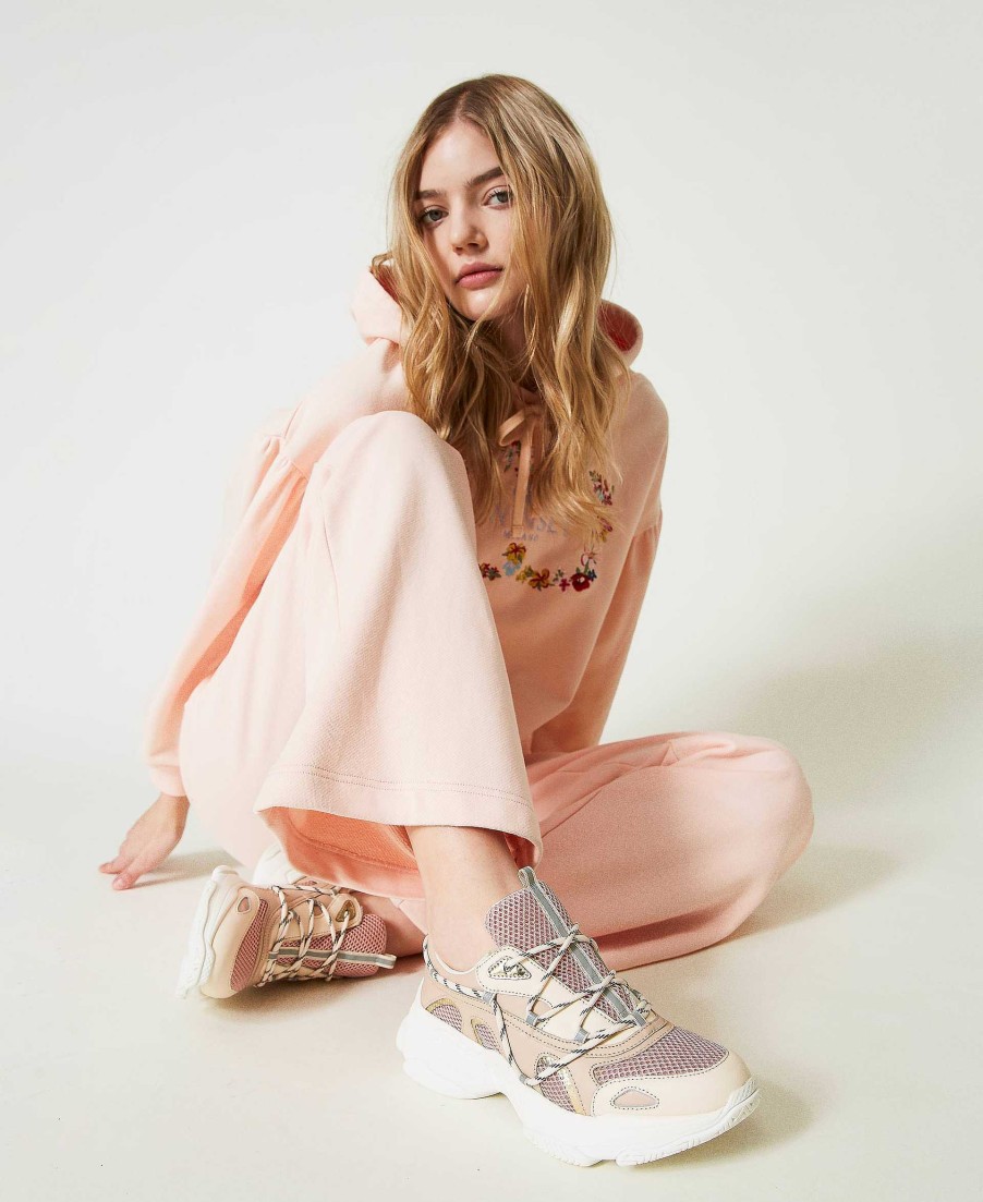 TWINSET Sneakers Slip On In Pelle Con Inserti Beige Hot