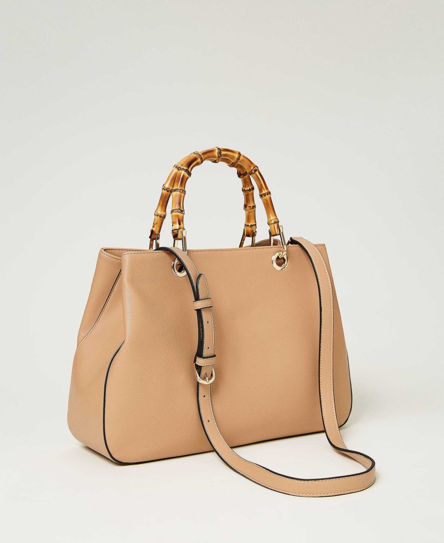 TWINSET Borsa Shopper 'Florence' Con Manici In Bamb Marrone Online