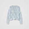 TWINSET Maglia A Losanghe Con Piume Azzurro Best