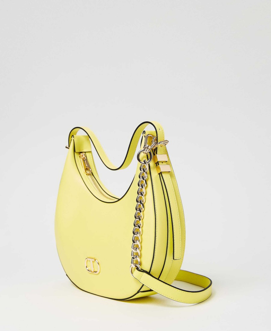 TWINSET Borsa Hobo Con Oval T Giallo New