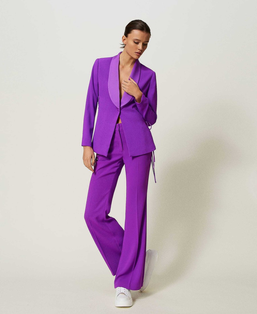 TWINSET Pantaloni Flare Con Coulisse Viola Best