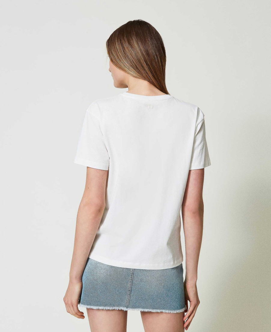 TWINSET T-Shirt Regular Giglio Tigrato X Twinset Bianco Best