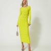 TWINSET Gonna Longuette Con Arricciatura Giallo Clearance