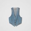 TWINSET Gilet Fitted In Jeans Blu New