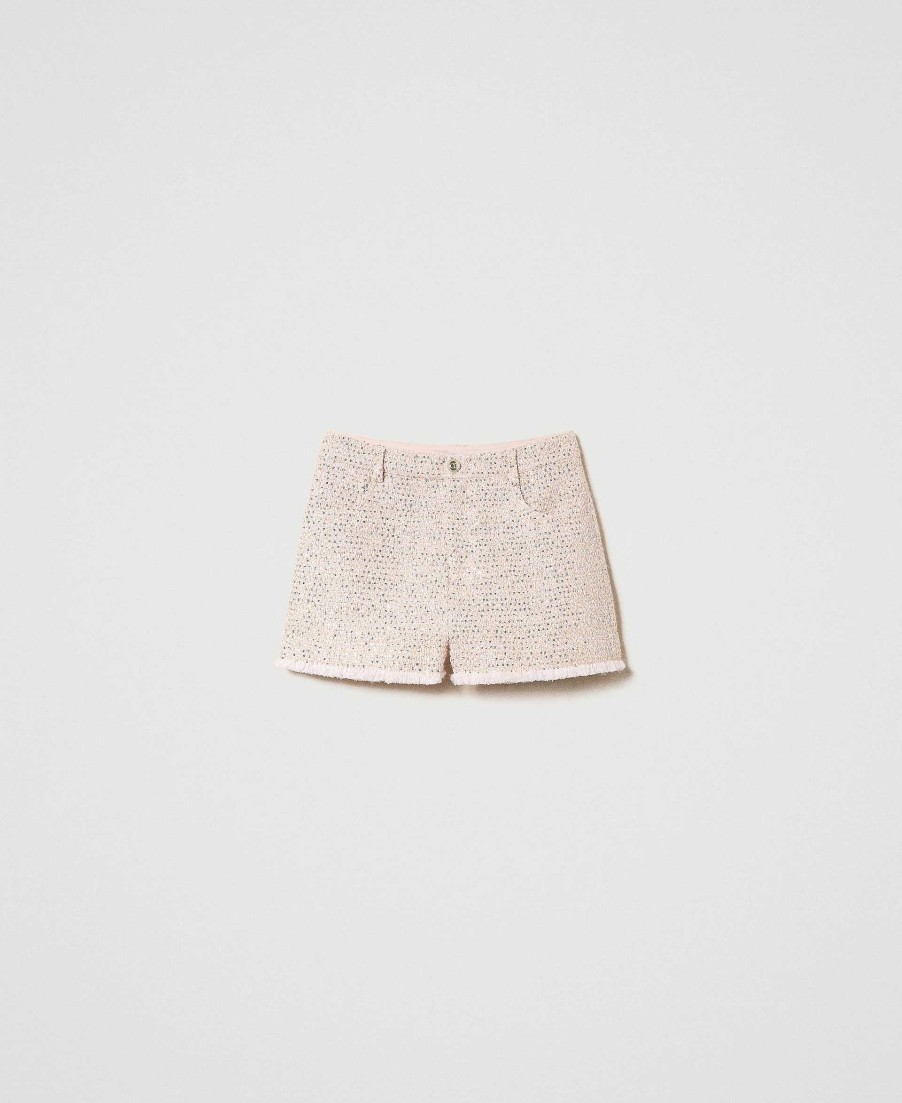 TWINSET Shorts In Boucl Lurex Rosa Clearance