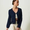 TWINSET Cardigan Con Frange Blu Online