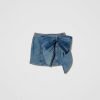 TWINSET Minigonna In Jeans Con Fiocco Blu Hot