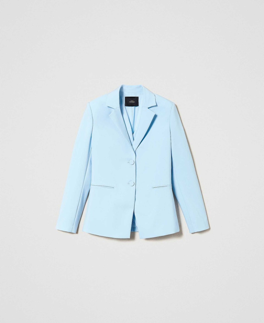 TWINSET Giacca Blazer Con Cut-Out Azzurro Best