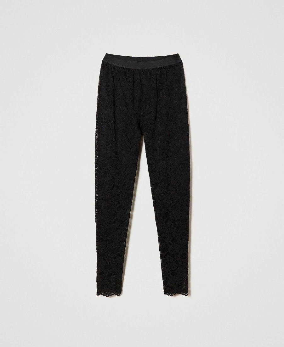 TWINSET Leggings In Pizzo Macram Nero Online