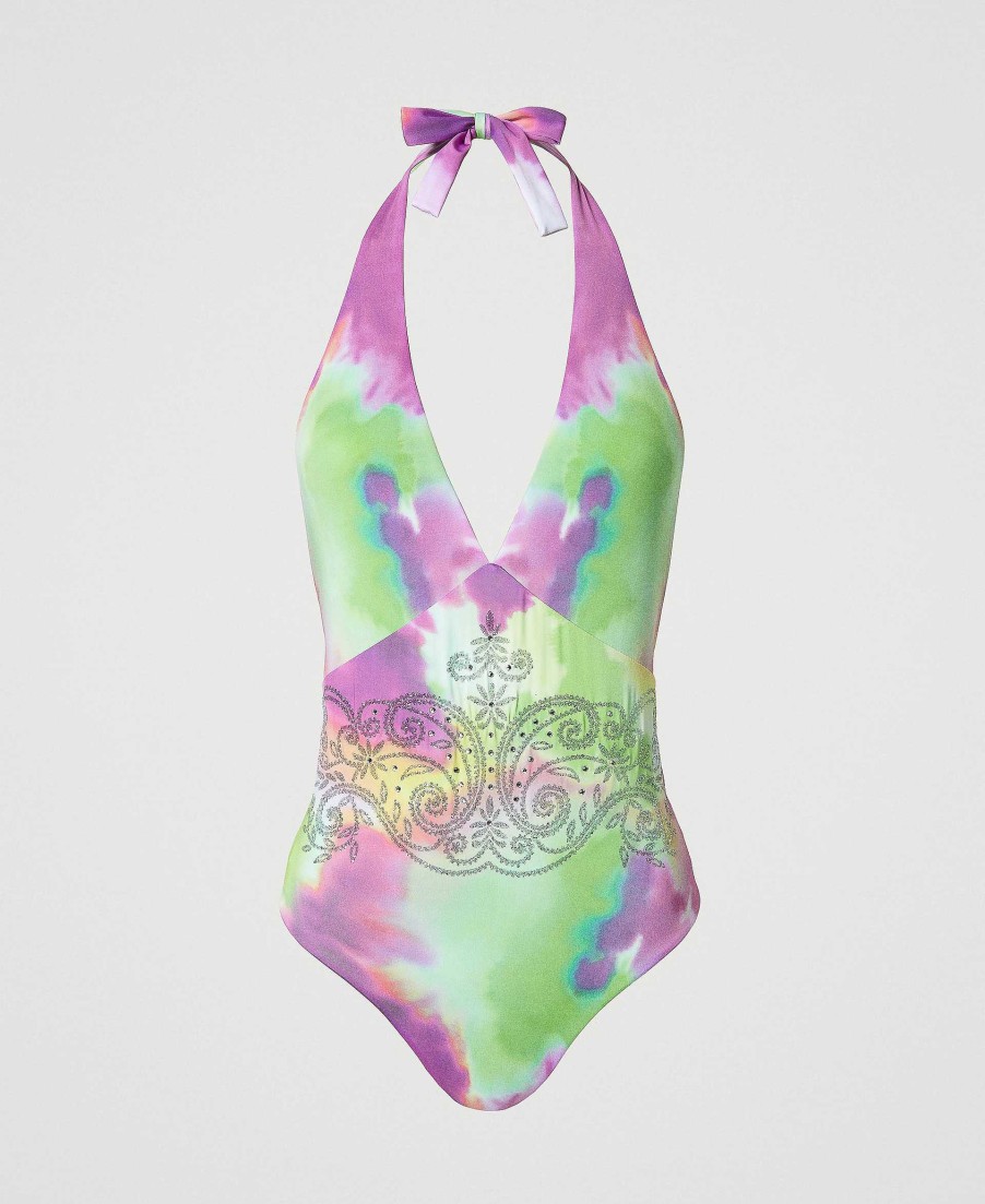 TWINSET Costume Intero Con Stampa Tie-Dye Fantasia New